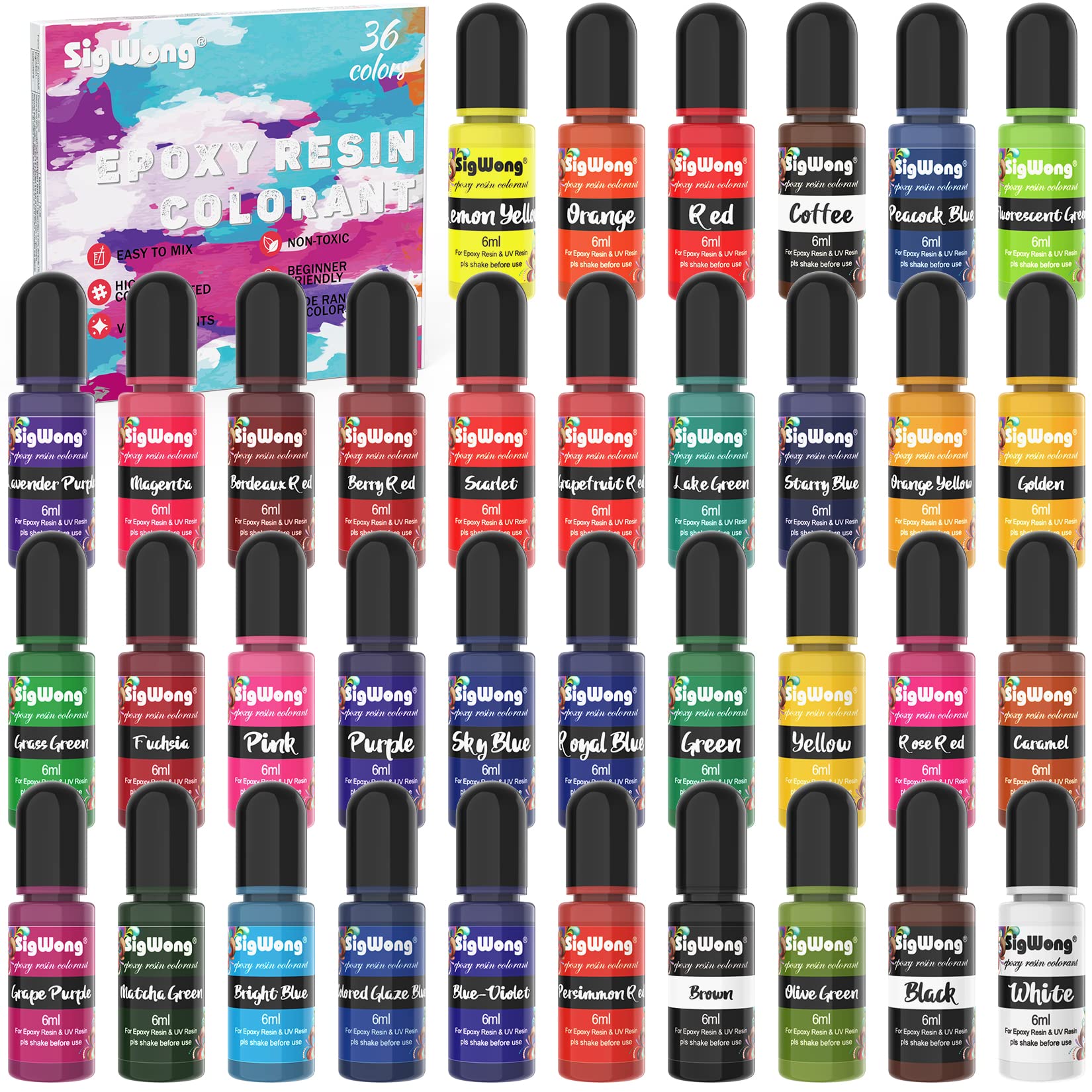 Buy now Epoxy Resin Pigment - 16 Colors Translucent Resin Colorant, Highly Concentrated Resin Dye for DIY Jewelry Making, AB Resin Coloring - 10ml 36 Colors-6ml at indiglob india