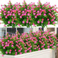 6 Bundles Outdoor Artificial Flowers UV Resistant Fake Boxwood Plants, Faux Plastic Greenery for Indoor Outside Hanging Plants Garden Porch Window Box Home Wedding Farmhouse Decor (Magenta)