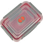 Buy now Microwave Food Storage Containers- Set of 3 Nesting Microwave Cookware Meal Prep Containers w Locking Steam Vent Lids- BPA Free, Fridge and Freezer Safe at indiglob india