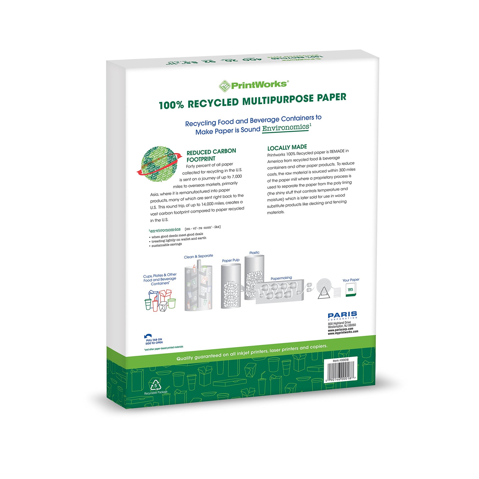 Buy now PrintWorks 100% Recycled Printer Paper 8.5" x 11" White - 20 lb Copy & Multipurpose Computer Paper - 1 Pack, 400 Sheets - Made in the USA - 92 Bright - Printer & Copier Compatible (00018) at indiglob india