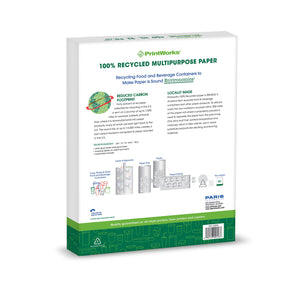 Buy now PrintWorks 100% Recycled Printer Paper 8.5" x 11" White - 20 lb Copy & Multipurpose Computer Paper - 1 Pack, 400 Sheets - Made in the USA - 92 Bright - Printer & Copier Compatible (00018) at indiglob india