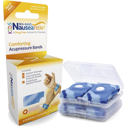 Sea-Band Anti-Nausea Acupressure Wristband for Motion & Morning Sickness, Child, Blue