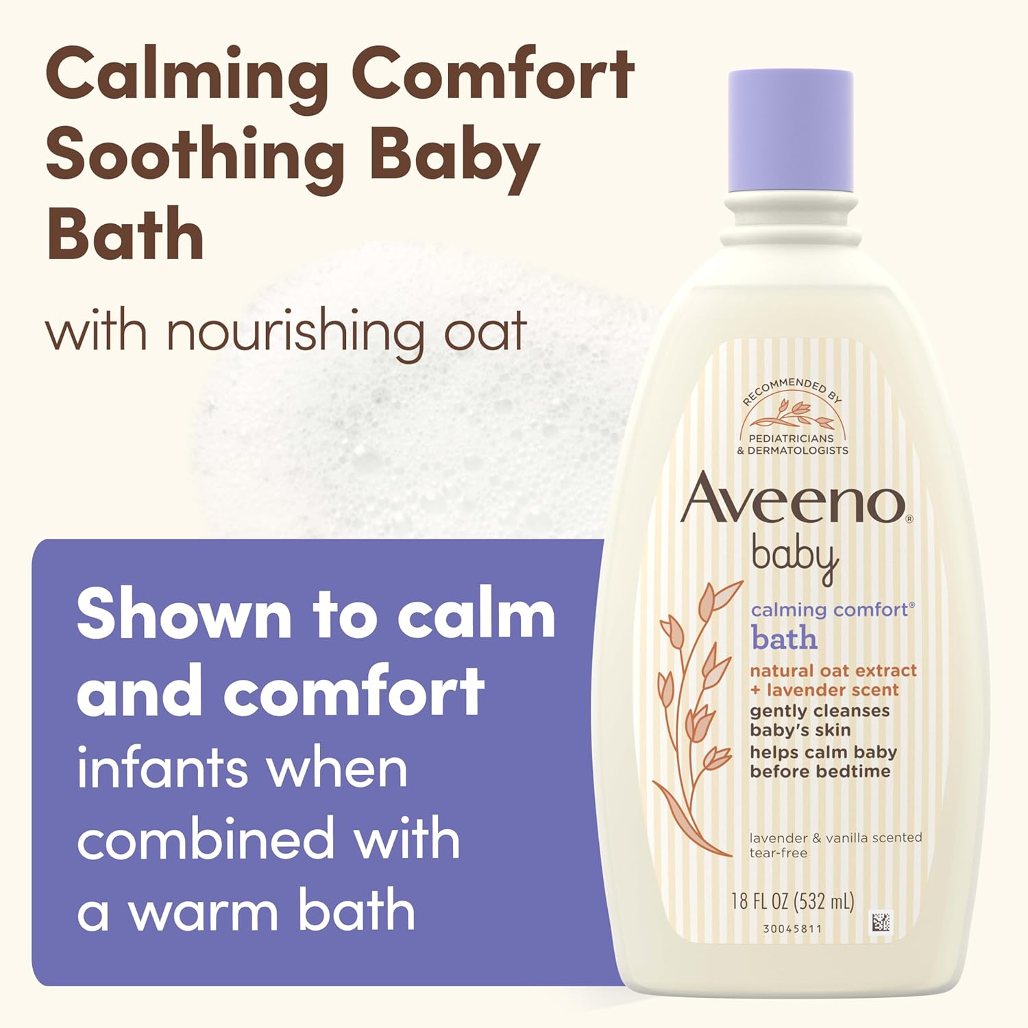 Buy now Aveeno Baby Nighttime Calming Comfort Bath, Body & Hair Wash with Relaxing Lavender & Vanilla Scents & Natural Oat Extract, Tear-Free Formula, Paraben-, Phthalate- & Soap-Free, 18 Fl. Oz at indiglob india