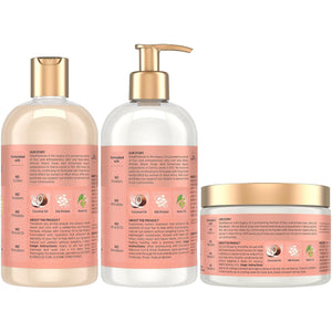 SheaMoisture Coconut & Hibiscus Curl & Shine Shampoo & Conditioner + Curl Enhancing Smoothie for Bouncy Curls, Frizz Control