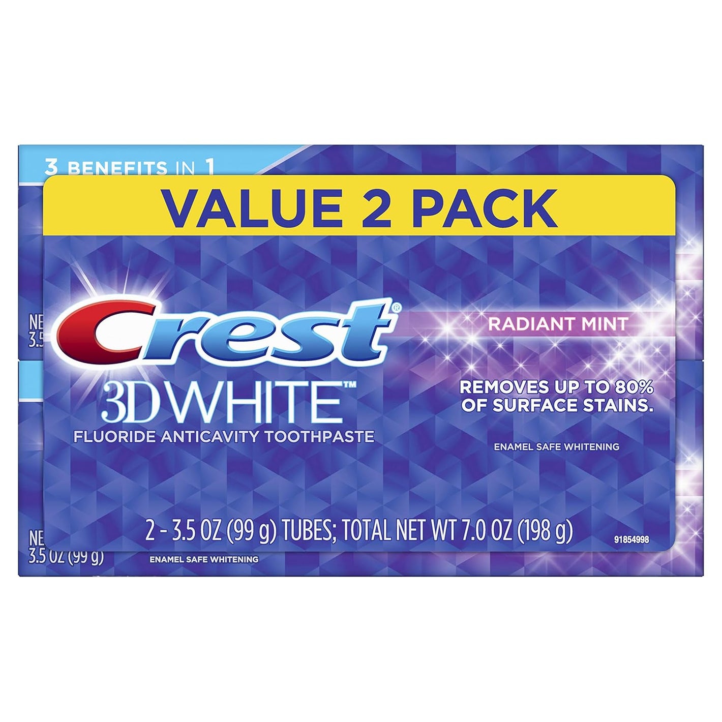 Buy now Crest 3D White Whitening Toothpaste, Radiant Mint, 3.5 Ounce (Pack of 2) at indiglob india