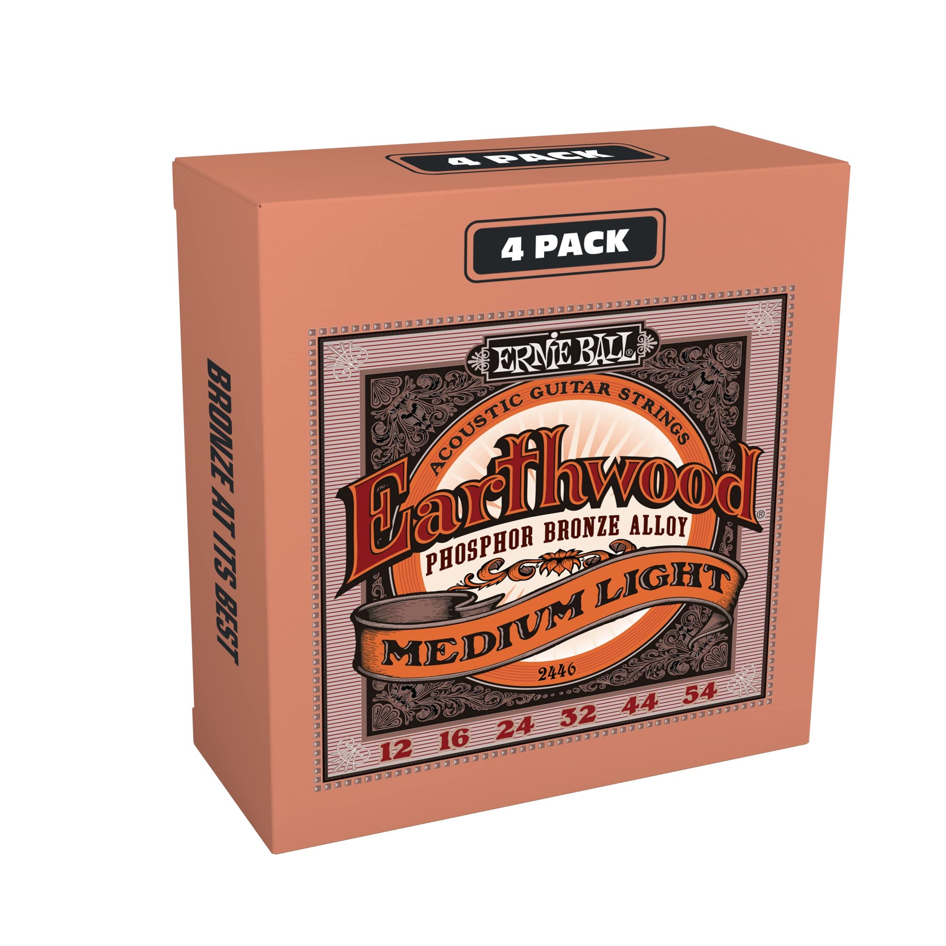 Buy now Ernie Ball Earthwood Medium Light Phosphor Bronze Acoustic Guitar Strings, 12-54 Gauge (P02146) at indiglob india