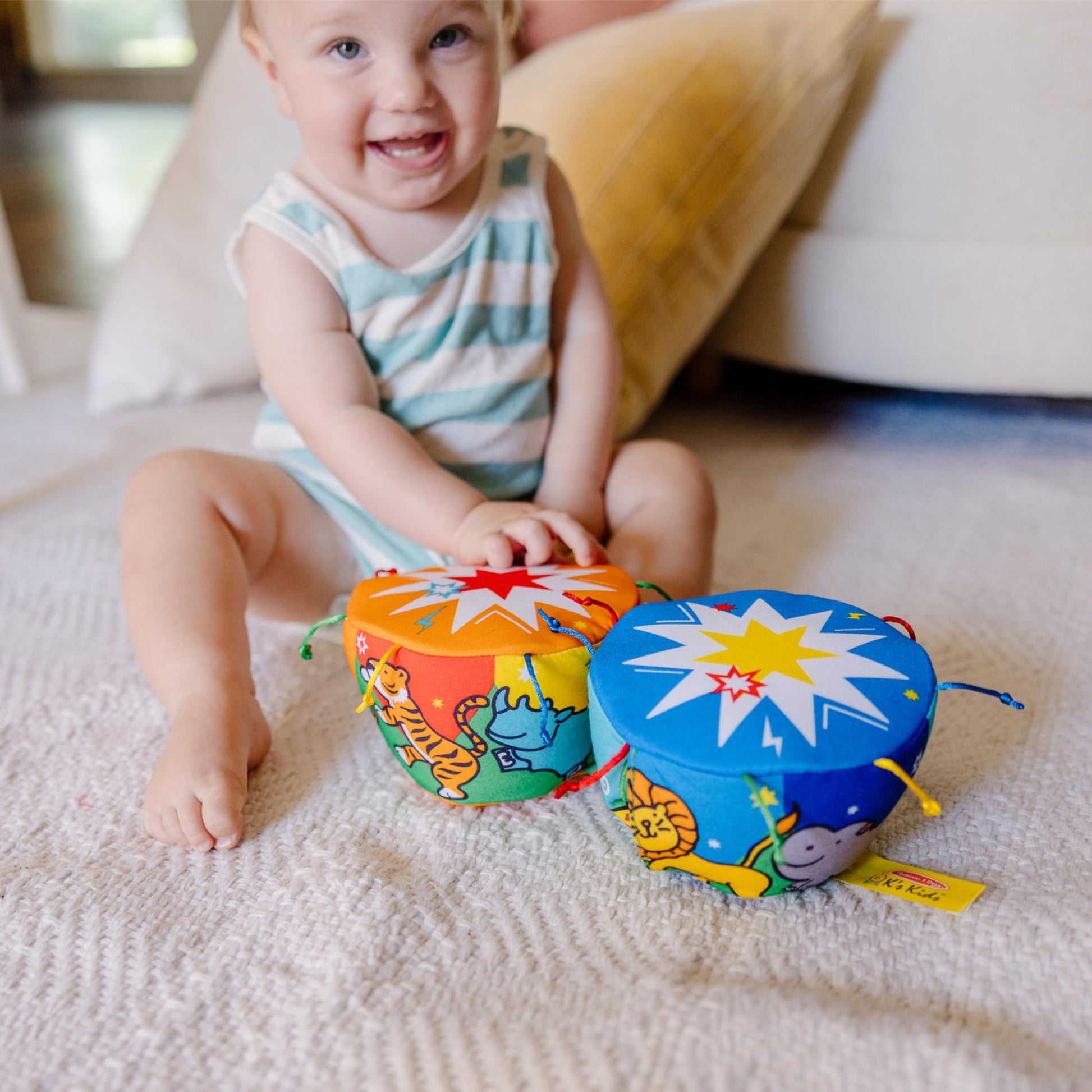 Buy now Melissa & Doug K's Kids Bongo Drums Soft Musical Instrument, Multicolor, 1 EA at indiglob india