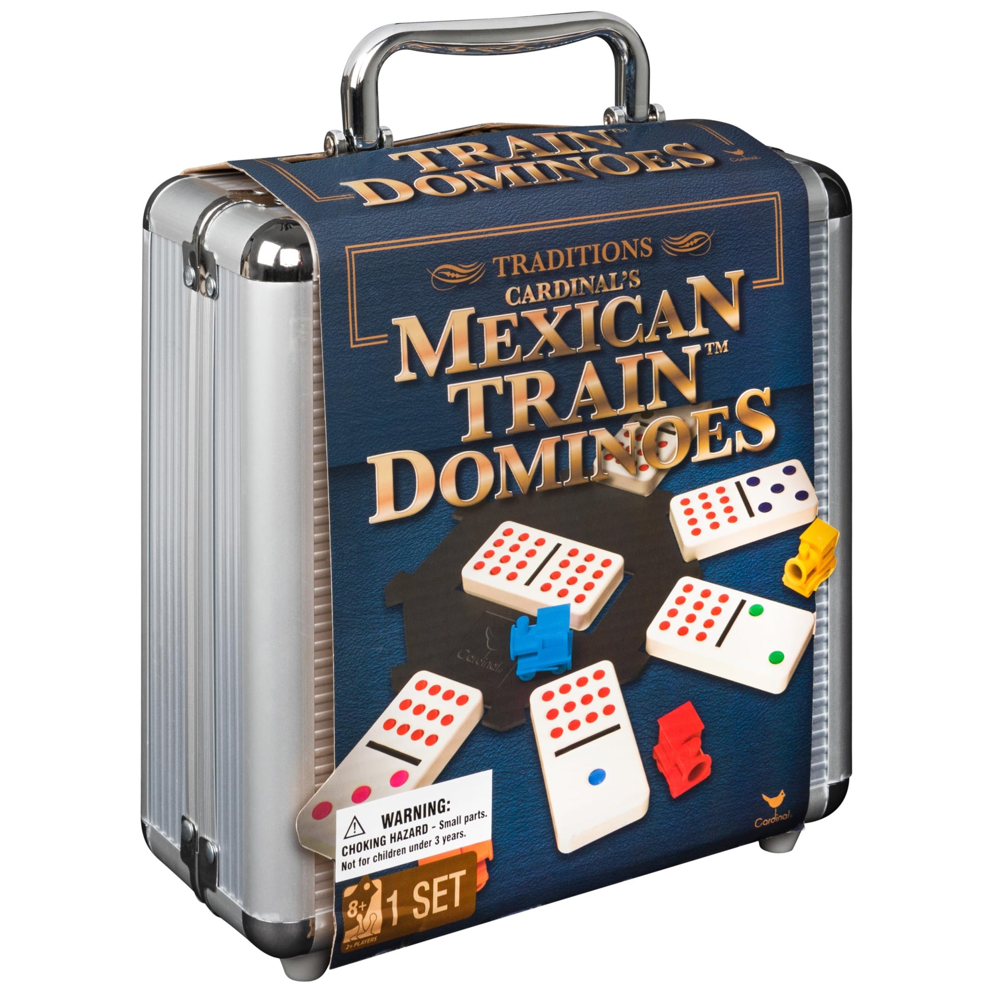 Buy now Spin Master Games, Mexican Train Dominoes Set in Aluminum Carry Case, Includes Colorful Trains for Fun-Filled Family Game Night, for Kids & Family, 2-8 Players, for Ages 8 & Up at indiglob india