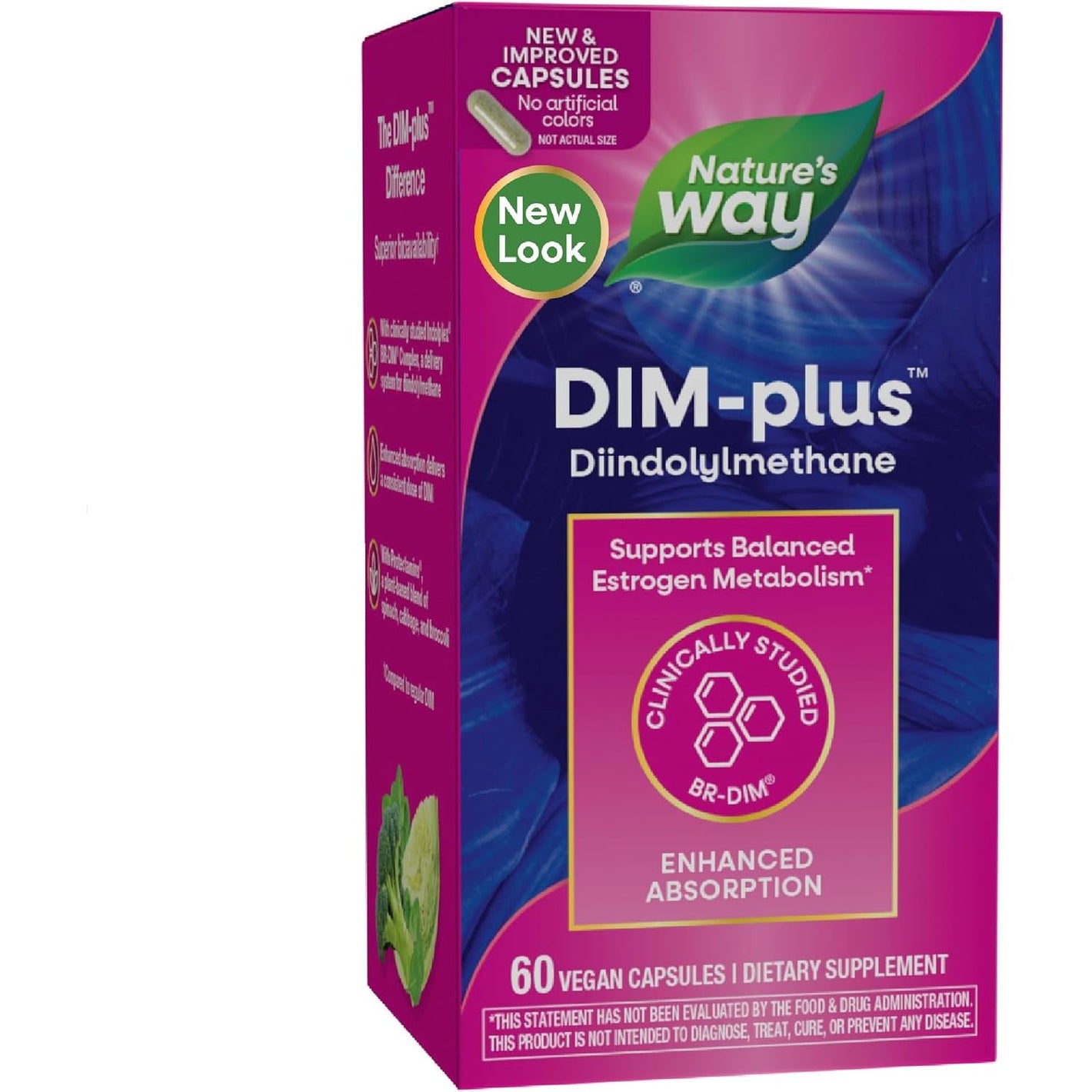 Nature's Way Dim-Plus Diindolylmethane Vegetarian Capsules, 60-Count