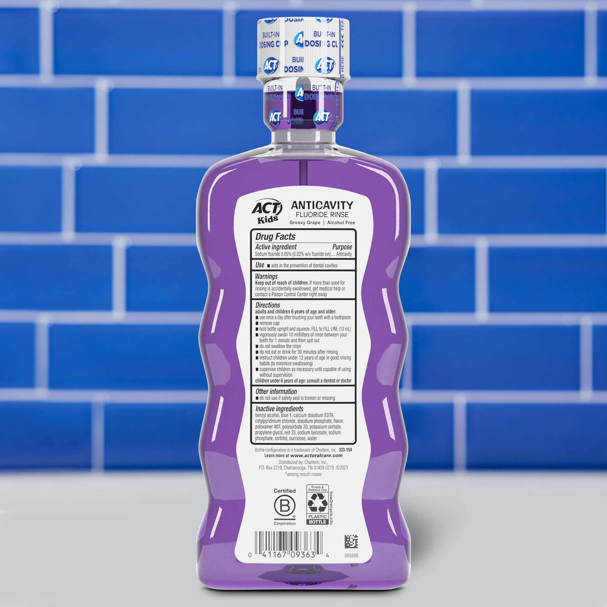 Buy now ACT Kids Anticavity Fluoride Rinse Groovy Grape 16.9 fl. oz. Accurate Dosing Cup, Alcohol Free at indiglob india