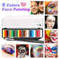 Maydear Face Painting Kit for Kids & Adults with 6 Colors Split Cake Palette, 2 Brushes, Safe & Non-Toxic Water Based Makeup Face Paint Kit