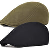 Men Cotton Newsboy Cap Soft Fit Cabbie Hat - Black/Green
