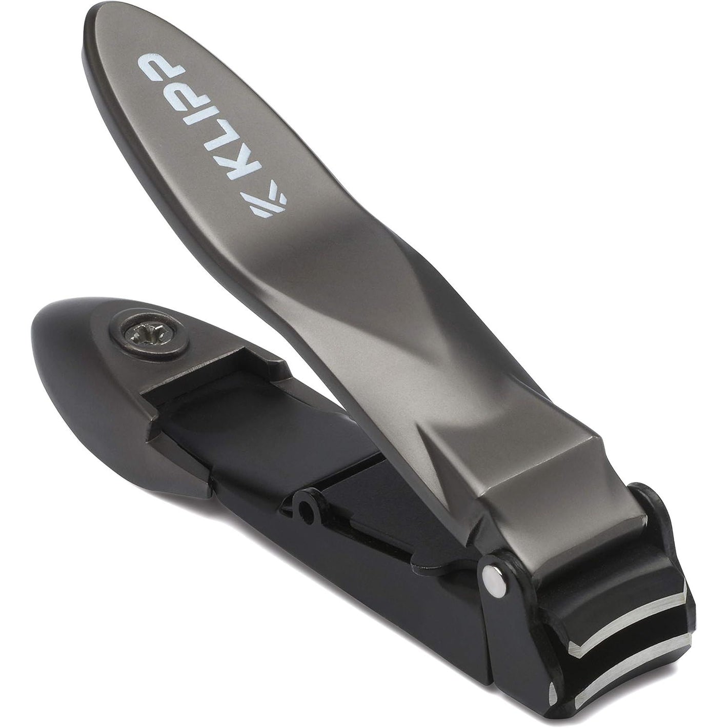 Nail Clippers for Men with Catcher - KLIPP Heavy Duty Razor-Sharp Self-Collecting Nail Cutter, Ergonomic Lever for Fingernails & Toenails, Ideal Gift for Men & Grooming Gifts Includes Ziplock Pouch