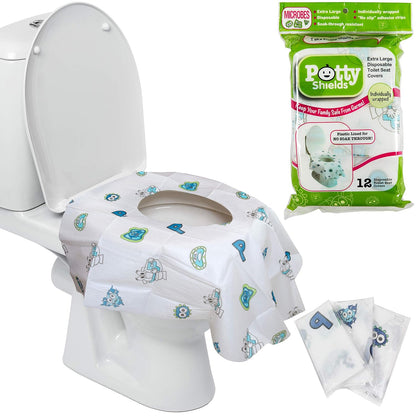 Buy now Toilet Seat Covers Disposable (12 Pack, Sports) - XL Waterproof Toilet Cover for Toddlers, Kids & Adults - Portable & Individually Wrapped for Travel, Potty Training & Public Restrooms 12 Pack Original at indiglob india