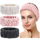 Chuangdi 3 Pieces Spa Headband for Women Facial Makeup Headband Soft Terry Cloth Hairband for Washing Face Mask Spa Shower Gifts(Dark Pink, Dark Blue, Milky-White)