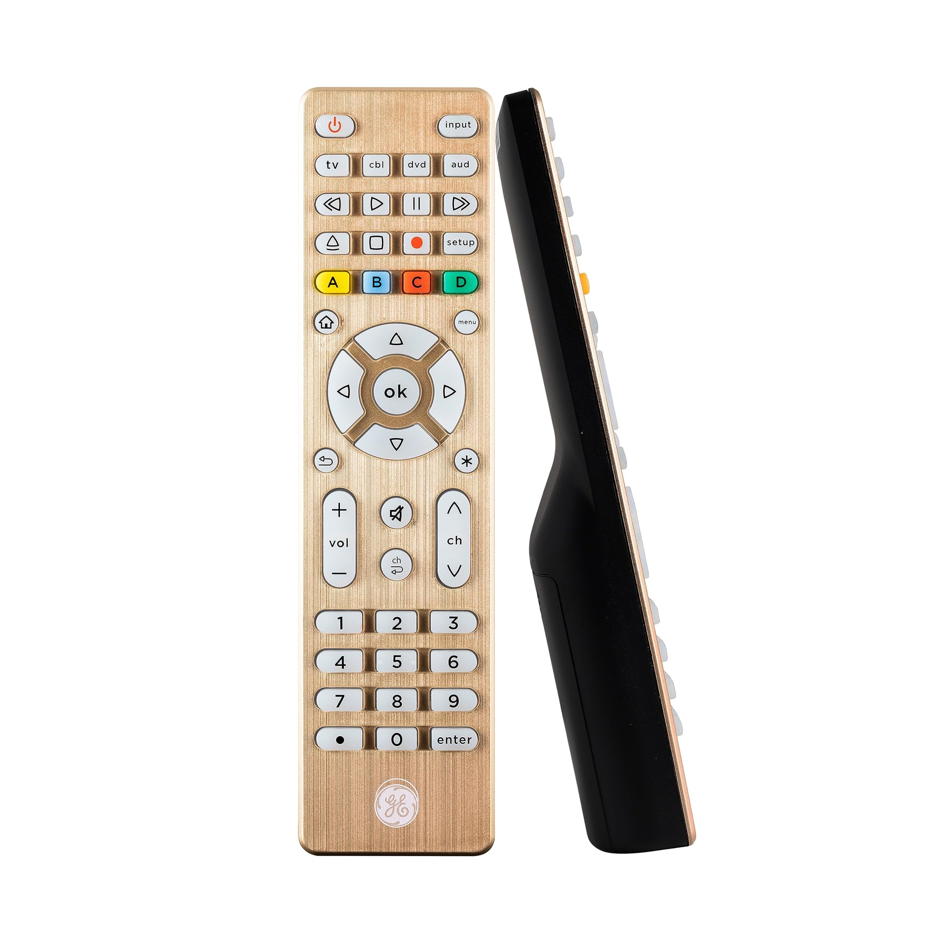 Buy now GE Universal Remote Control, Samsung TV Remote,Universal TV Remote for Roku TV, Vizio, LG, Sony, Sharp, Roku, Apple TV, TCL, Panasonic, Smart TVs, Streaming Players, Blu-ray, DVD, 4-Device, Gold,48845 at indiglob india