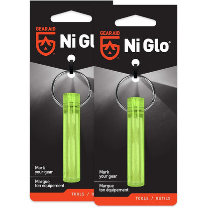 GEAR AID Ni Glo 2” UV Rechargeable Glowing Keychain, Glow-in-the-Dark Accessory for Keys, Camping and Outdoor Gear