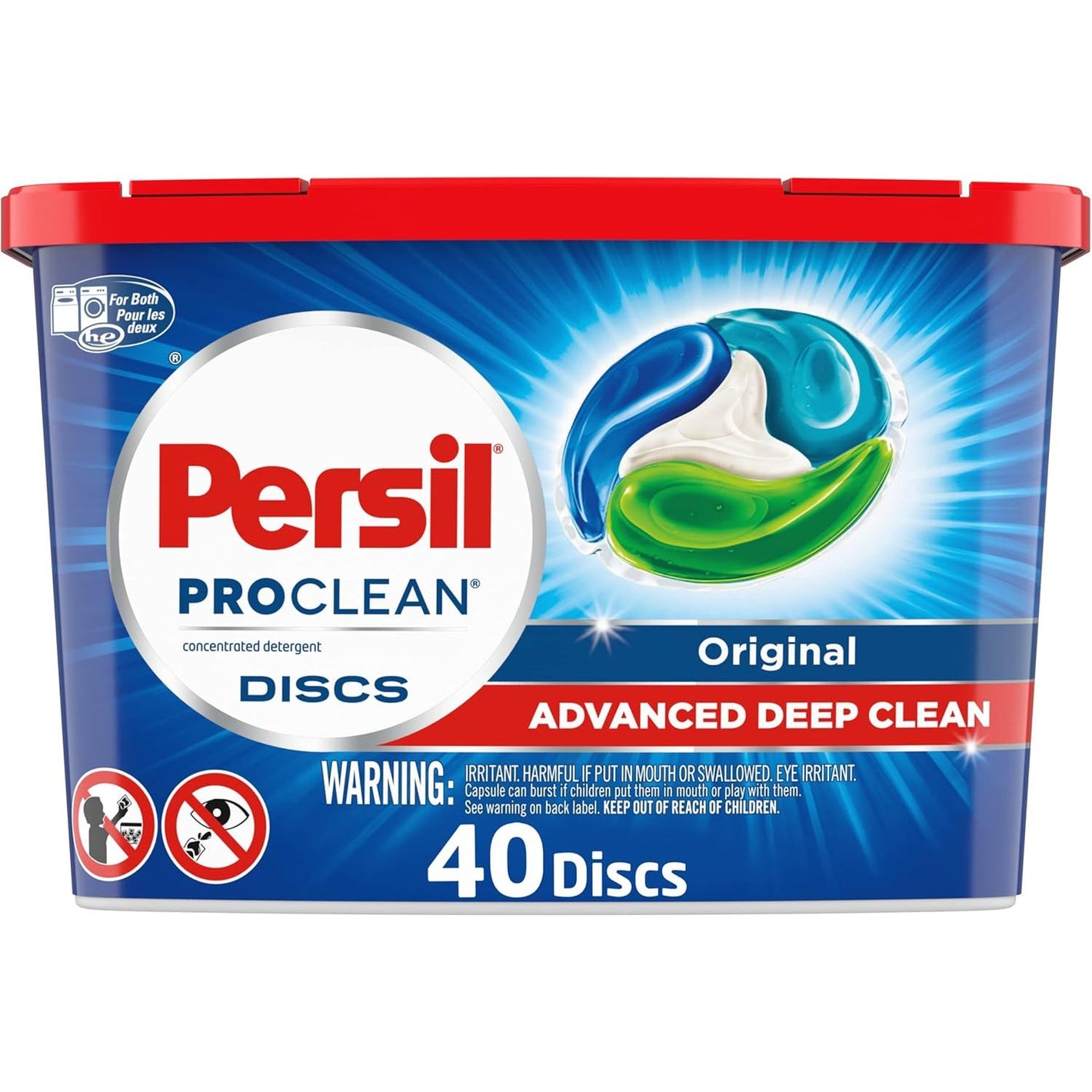 Persil Discs Laundry Detergent Pacs, Original Scent, High Efficiency (HE) Compatible, Laundry Soap, 40 Count