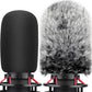 ChromLives Windscreen Microphone Wind Muff, Foam Wind Screen Wind Cover Compatible with Zoom H5 H6 Portable Handy Recorder Furry & Foam 2Pack