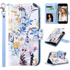 ULAK Compatible with iPhone 8 Plus/7 Plus Wallet Case for Women Girls, Premium PU Leather Flip Cover with Card Holders, Kickstand Feature Protective Purse Case 5.5 Inch,Floral - Tropical Forest