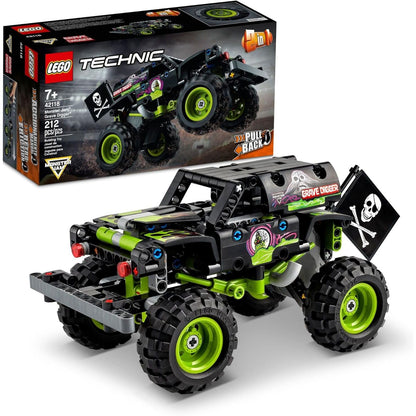 LEGO Technic Monster Jam Grave Digger 42118 Set - Truck Toy to Off-Road Buggy, Pull-Back Motor, Vehicle Building and Learning Playset, Gift for Grandchildren or Any Monster Truck Fans Ages 7 and Up