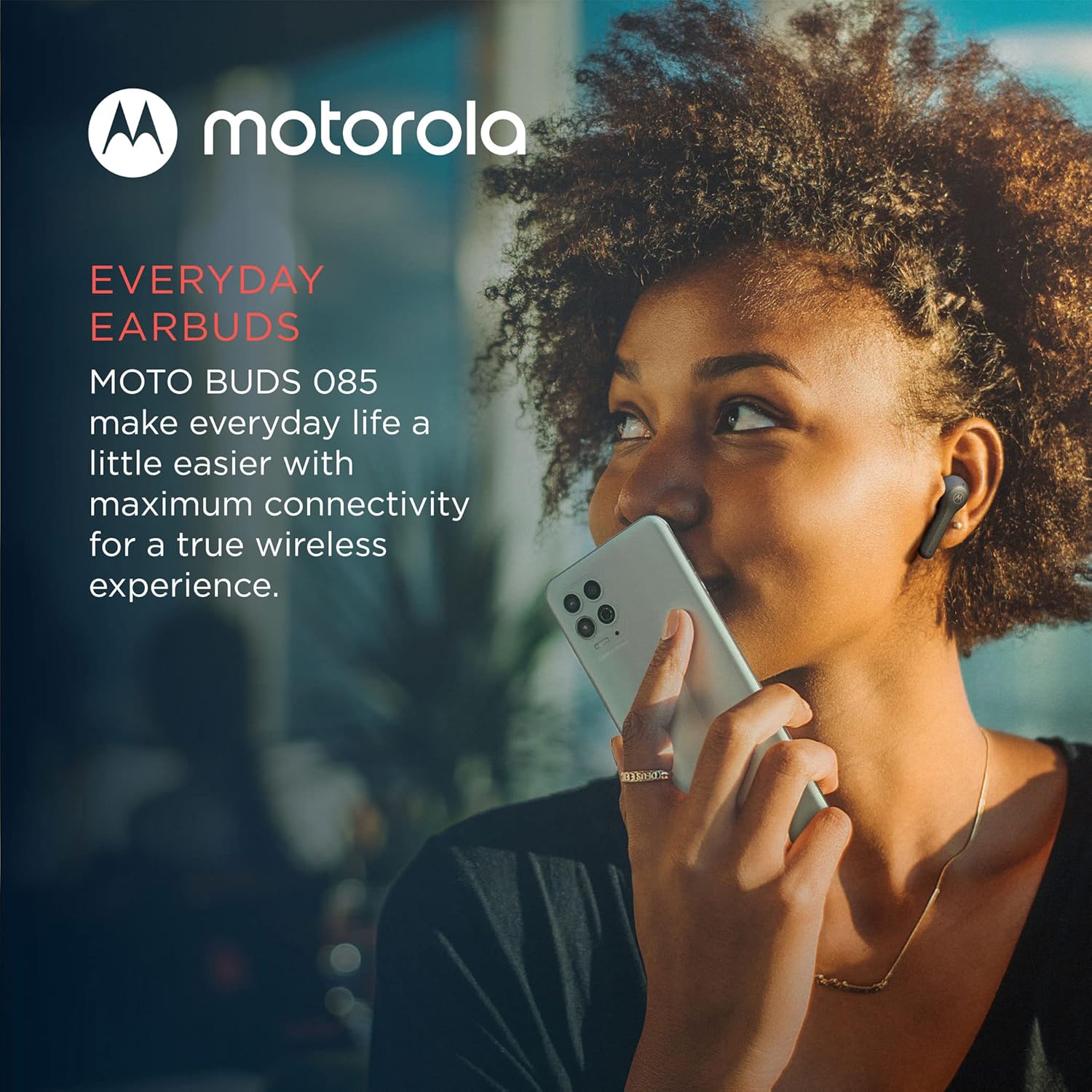 Buy now Motorola Sound Moto Buds 085 True Wireless Bluetooth Earbuds with Microphone, Charging Case - IPX5 Water Resistant Sweatproof Wireless Earbuds, Smart Touch-Control, Deep Bass Ear Buds - Black at indiglob india