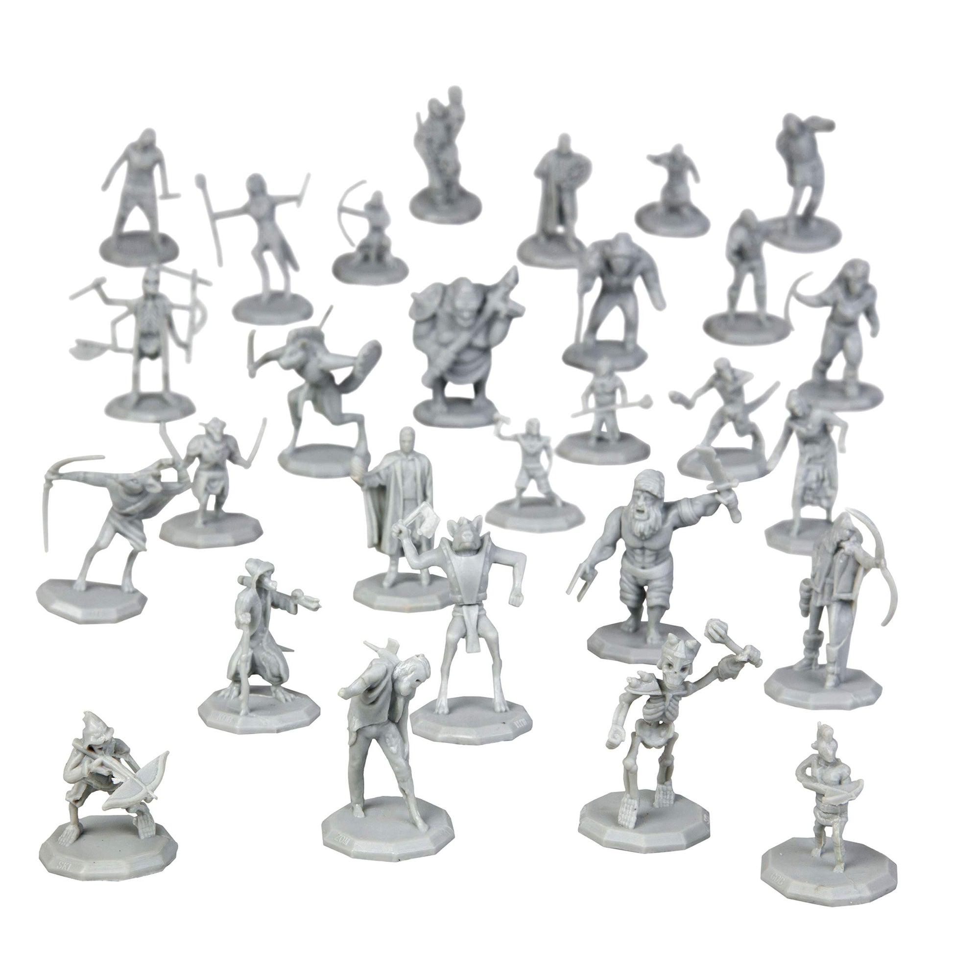Buy now 28 Paintable Fantasy Mini Figures- All Unique Designs- 1" Hex-Sized Compatible w DND Dungeons Dragons, Pathfinder, RPG Tabletop Games- Features Goblins, Orcs, Gnolls, Skeletons & More at indiglob india