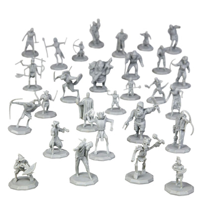Buy now 28 Paintable Fantasy Mini Figures- All Unique Designs- 1" Hex-Sized Compatible w DND Dungeons Dragons, Pathfinder, RPG Tabletop Games- Features Goblins, Orcs, Gnolls, Skeletons & More at indiglob india