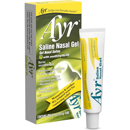 Ayr Saline Nasal Gel, With Soothing Aloe, 0.5 Ounce Tube (Pack of 1)