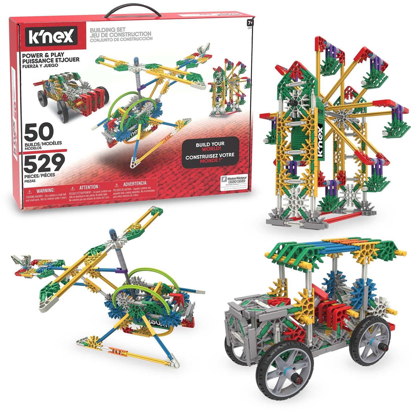 Buy now K'NEX - Power & Play Motorized Set ‚ 529 Pieces, STEM Building, Kid Construction Set‚ Ages 7+ at indiglob india