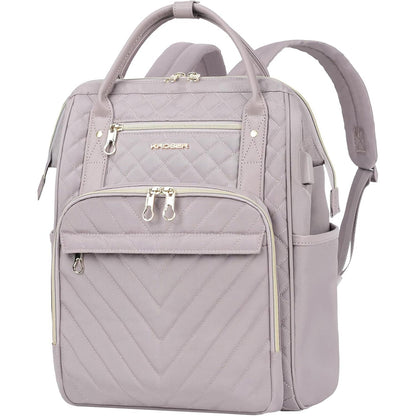 KROSER Laptop Backpack 15.6 Inch Stylish Backpack Doctor Bag Water Repellent College Casual Daypack with USB Port Travel Business Work Bag for Men/Women-Black