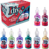 DIY Fabric Paints, Set of 12 Colors, (1oz bottles) Ultra Bright 3D Fabric Paint, Non-Toxic Water-Based and Permanent - Great Craft, Gift, Project, Summer Camp Activity - Decorate on Any Surface! - Glitter
