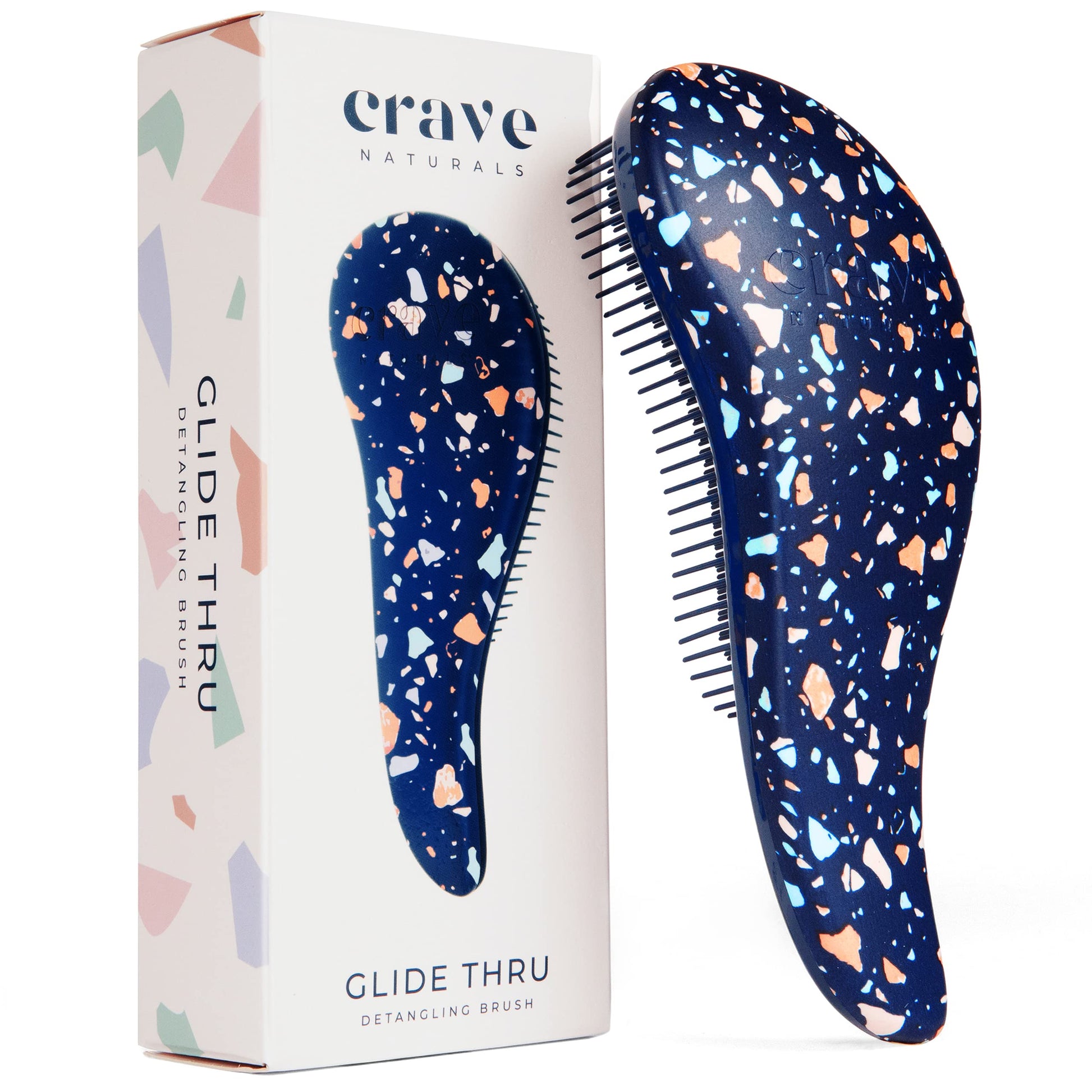 Buy now Crave Naturals Glide Thru Hair Brush - Detangler Brush for Curly, Straight, Wet or Dry Hair - Gentle Detangling Brushes for Adults, Kids, Toddlers - Hair Accessories for Women, 7.5x3" - Pink at indiglob india