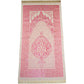 Muslim Prayer Rug and Prayer Beads with Elegant Cylinder Gift Box | Janamaz | Sajadah | Soft Islamic Prayer Rug | Islamic Gifts Set | Prayer Carpet Mat, Taffeta Fabric, Pink
