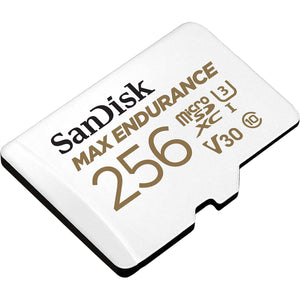 SanDisk 256GB MAX Endurance microSDXC Card with Adapter for Home Security Cameras and Dash cams - C10, U3, V30, 4K UHD, Micro SD Card - SDSQQVR-256G-GN6IA