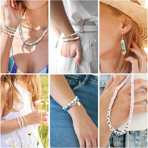 LZOUOWO 5300 Clay Beads Bracelet Making Aesthetic Kit, Polymer Heishi Preppy Letter Beads for Friendship Bracelet, Pearl Disc Beads Charms for Jewelry Making, DIY Creative Gift for Girls 8-12 Teens