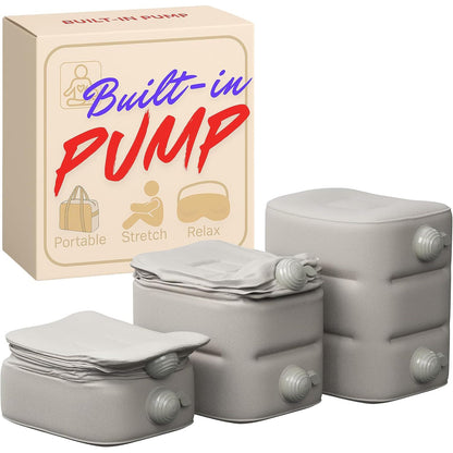 Inflatable Foot Rest for Airplane or Toddler Bed for Air Plane (with Integrated Pump) (Grey)