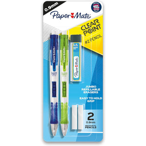 Paper Mate Clearpoint Mechanical Pencils 0.9mm, HB #2 Pencil Set, School Supplies, Teacher Supplies, College School Supplies, Drawing Pencils, Sketching Pencils, 2 Pack
