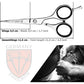 3 Swords Germany – professional BEARD MUSTACHE HAIR SCISSORS, stainless steel, straight blade, sharp, with black case