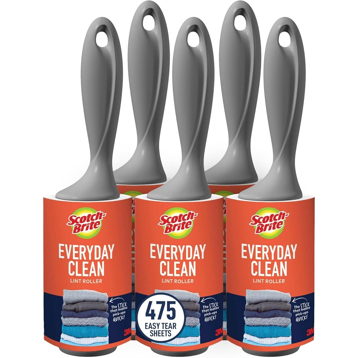 Scotch-Brite™ Everyday Clean Lint Roller Combo Pack 836RS-95-5pka, 1 pack per case