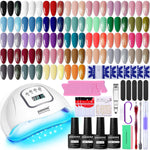 Buy now JODSONE Gel Nail Polish Kit with U V Light 32 Colors Gel Polish Nail + 4 Functional Adhesive Bottles Kit Soak Off Manicure Tools Gifts for Women at indiglob india