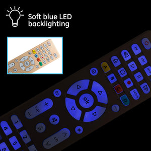 Buy now GE Universal Remote Control, Samsung TV Remote,Universal TV Remote for Roku TV, Vizio, LG, Sony, Sharp, Roku, Apple TV, TCL, Panasonic, Smart TVs, Streaming Players, Blu-ray, DVD, 4-Device, Gold,48845 at indiglob india