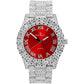 Charles Raymond Mens Big Rocks with Roman Numerals Fully Iced Out Colorful Dial Watch - ST10327 RN Single