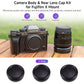 Camera Rear Lens Cap & Body Cap Cover for Fuji Fujifilm X Mount Camera X-M5 X-T50 X-T30 II X-T5 X-T4 X-T3 X-PRO3 X-PRO2 X-H2 X-H2S X-S20 X-S10 X-E4 X-E3 X-A5 X-A10 X-T200 X-T100-3 Packs