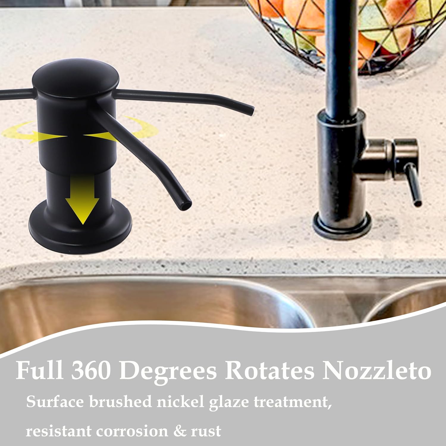 Buy now Sink Soap Dispenser Pump Black Built in Kitchen Counter Dish Soap Dispenser with 41" Extension Tube/17 Oz Bottle for Bathroom Under Sink Hand Soap Lotion Pump at indiglob india