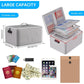 ENGPOW Large Document Organizer with Lock (15" x 11" x 8"), 4-Layer Fireproof ＆ Water-Resistant Safe Bag File Organizer Storage for Important Documents, Certificates, Laptop, Passports, Silver