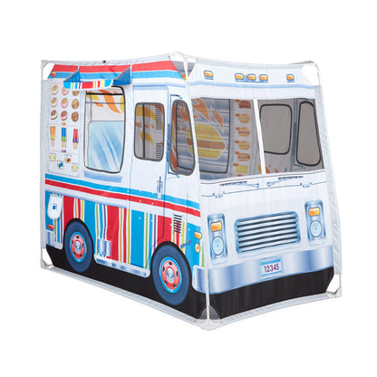 Buy now Melissa & Doug Fabric Double-Sided Food Truck Play Tent - Ice Cream and BBQ Role Play Toy Food Truck Tent, for Kids Ages 3+ at indiglob india