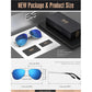 LUENX Aviator Sunglasses for Men Women Polarized - Silver Frame Blue Lens Mirrored Driving uv 400 Protection