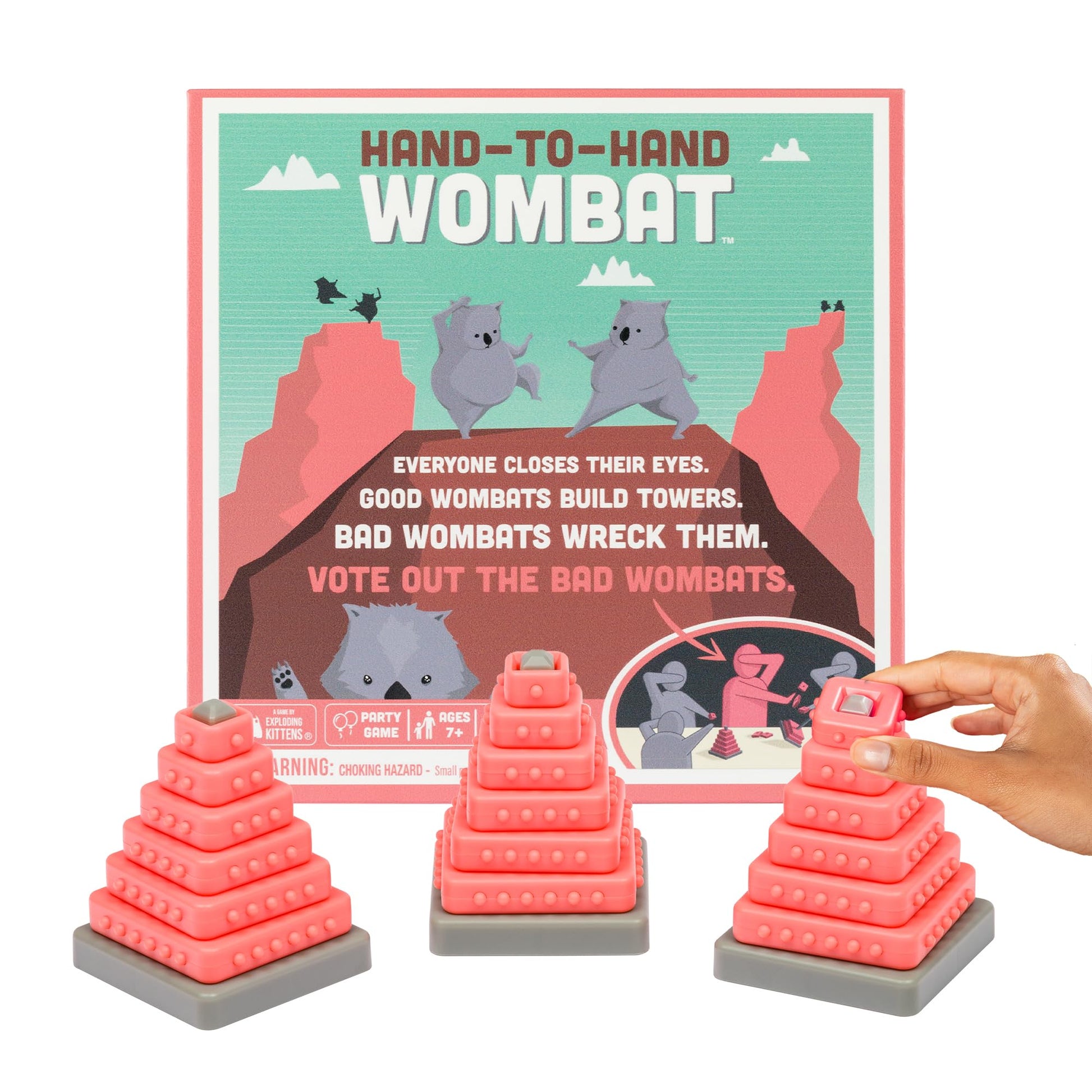 Buy now Exploding Kittens Hand to Hand Wombat 3-6 Players - Ages 7+ - 15 Minutes to Play - A Game of Teamwork and Trouble-Makers - Party Game, Family Game Night, Kid and Adult Card Game at indiglob india