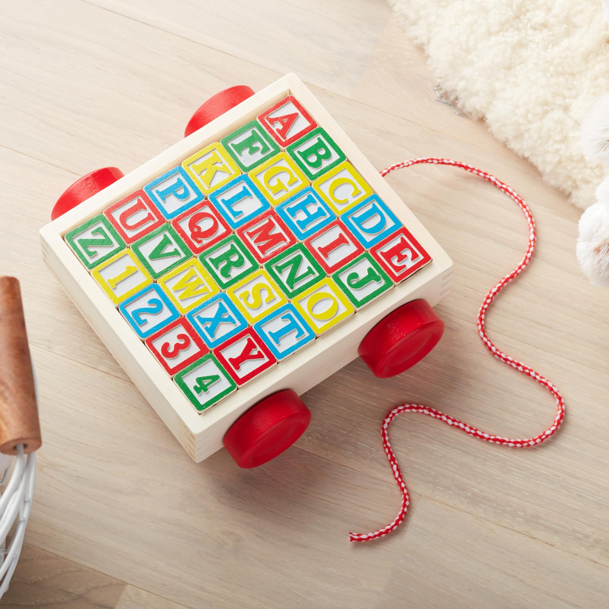 Buy now Melissa & Doug Classic ABC Wooden Block Cart Educational Toy with 30 1-Inch Solid Wood Blocks, Multicolor at indiglob india